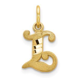 14k Yellow Gold, Isabelle Collection, Mini Letter L Initial Charm